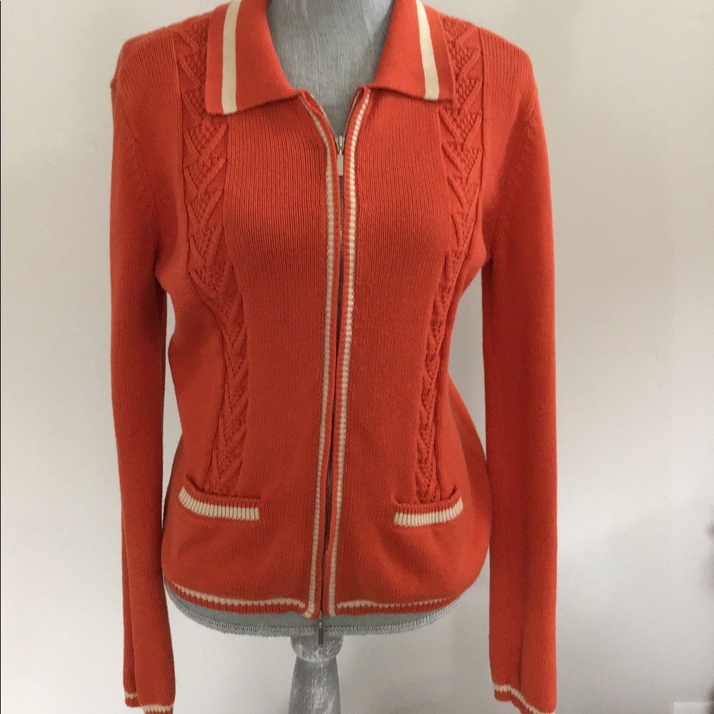 Faconnable Zip-up Cardigan Sweater Small
